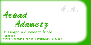 arpad adametz business card